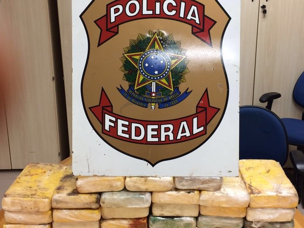 Foram apreendidos 28 quilos de cloridrato de cocaína durante operação (Foto: Divulgação/Polícia Federal)