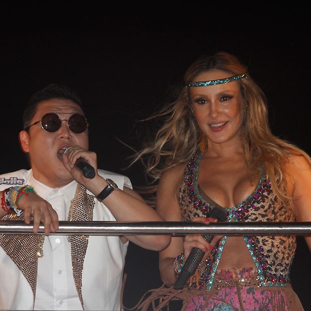 Claudia Leitte e Psy (Foto: Ricardo Cardoso)