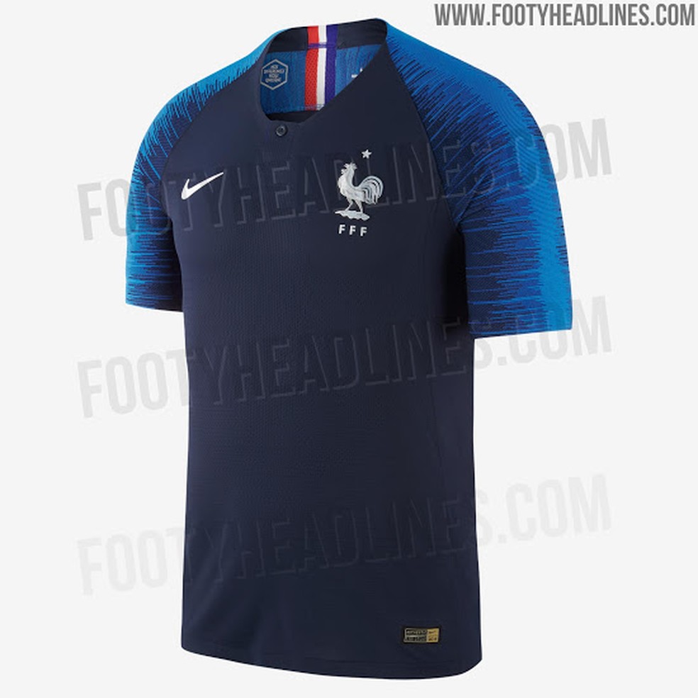 Camisa da França para a Copa do Mundo de 2018  (Foto: Reprodução / Footy Headlines)