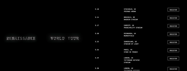Beyoncé anuncia turnê mundial: veja lugares e datas!  — Foto: Reprodução