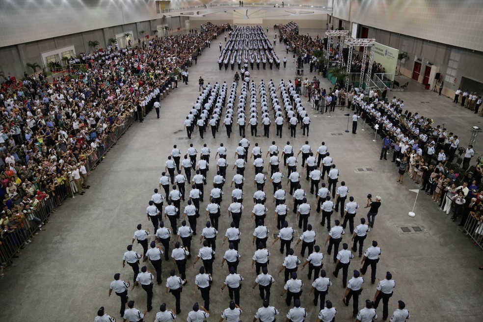 Formatura de 1,4 mil policiais, da primeira chamada do concurso, deve ocorrer em setembro (Foto: Tiago Stille/Governo do Ceará)