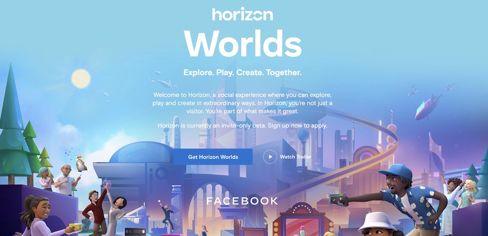 Horizon Worlds é universo interativo de realidade virtual do Facebook — Foto: Divulgação/Facebook