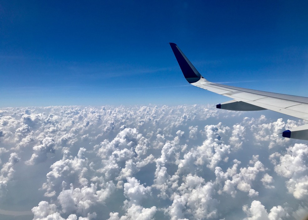 O Brasil tem capacidade de produzir 9 bilhões de litros de biocombustíveis de aviação por ano, volume mais do que suficiente para suprir a demanda doméstica, e, assim, reduzir de forma expressiva as emissões de CO2 no segmento, segundo estudo da Roundtable on Sustainable Biomaterials (RSB) — Foto: Syed Ali / Unsplash