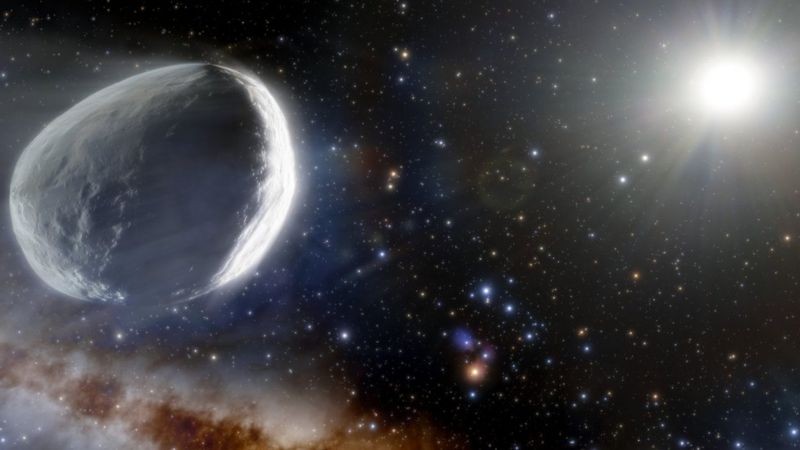 BBC - Apelidado de Bernardinelli-Bernstein, corpo celeste tem 150 km de diâmetro, mas não vai colidir com nosso planeta (Foto: NOIRLAB/NSF/AURA/J. DA SILVA via BBC News)