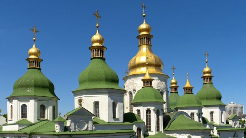 A Ucrânia abriga sete locais que são patrimônio mundial da Unesco, entre eles a Catedral de Santa Sofia, em Kiev (Foto: Getty Images via BBC News)