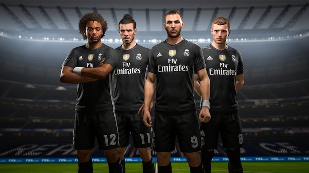 Camisa completamente preta é novidade para o Real Madrid em Fifa 18 (Foto: Divulgação/EA Sports)