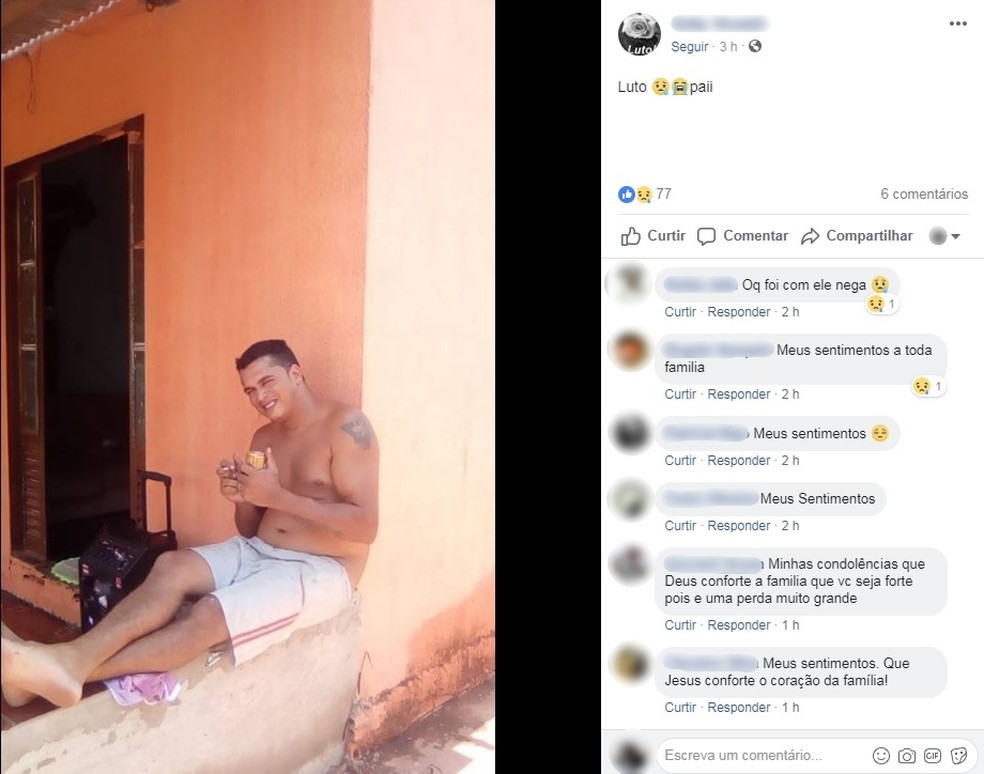 Emerson Ricardo Pereira Cordeiro, de 31 anos, teve perfuraÃ§Ãµes no tÃ³rax â Foto: Facebook/ReproduÃ§Ã£o