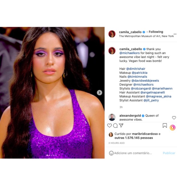 Conteúdo compartilhado no Instagram de Camila Cabello (Foto: Reprodução / Instagram)