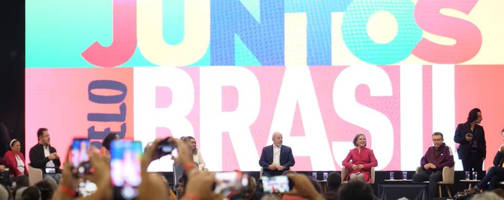 Lula comparece a lan&ccedil;amento da chapa com Alckmin em SP. Ex-governador, com Covid, participar&aacute; remotamente por v&iacute;deo &mdash; Foto: Reprodu&ccedil;&atilde;o/chapa Vamos Juntos pelo Brasil