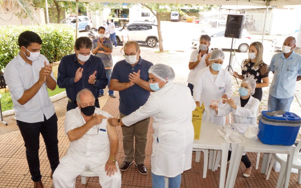 Trindade inicia imunização contra o coronavírus, Goiás — Foto: Divulgação/Prefeitura de Trindade