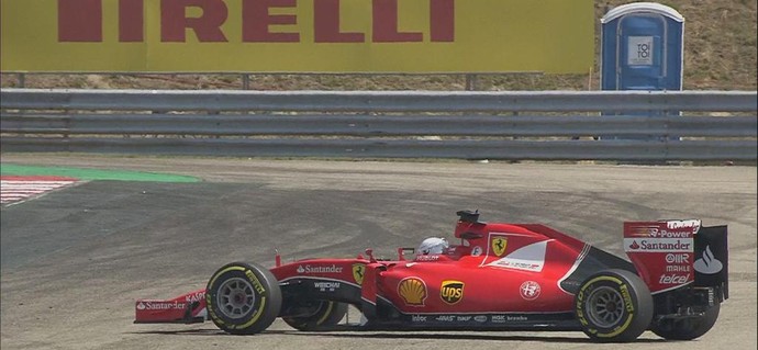 Sebastian Vettel rodou duas vezes no 2º treino livre para o GP da Hungria (Foto: Reprodução/Twitter)