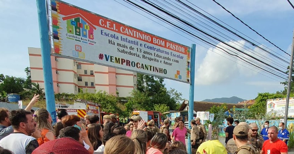 Creche de Blumenau é alvo de ataque — Foto: Arquivo Pessoal