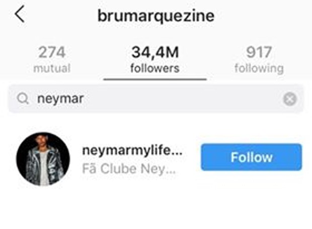 Neymar deixa de seguir Bruna Marquezine (Foto: Reprodução/Instagram)