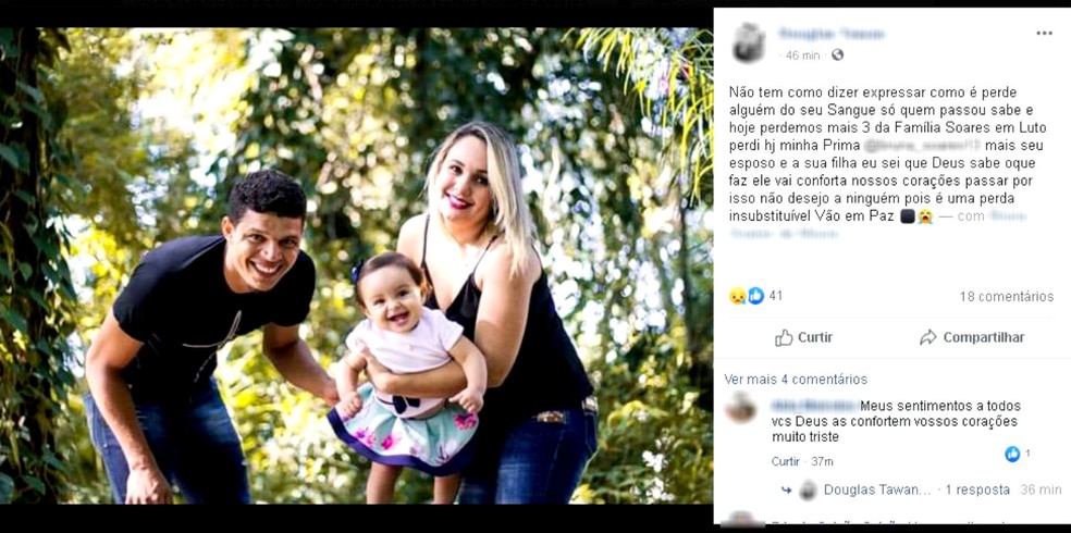 Morte de família de Bauru em acidente em Alagoas causa comoção nas redes sociais, Maurício Moura e Bruna Soares Moura — Foto: Facebook/Reprodução