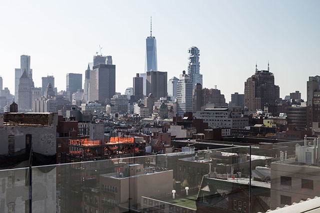 A view from the rooftop of the New Museum in the Bowery, New York, where the Polimoda seminar on 