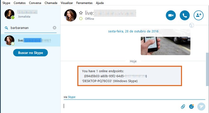 Confira a listagem de dispositivos logados na sua conta Skype (Foto: Reprodução/Barbara Mannara)
