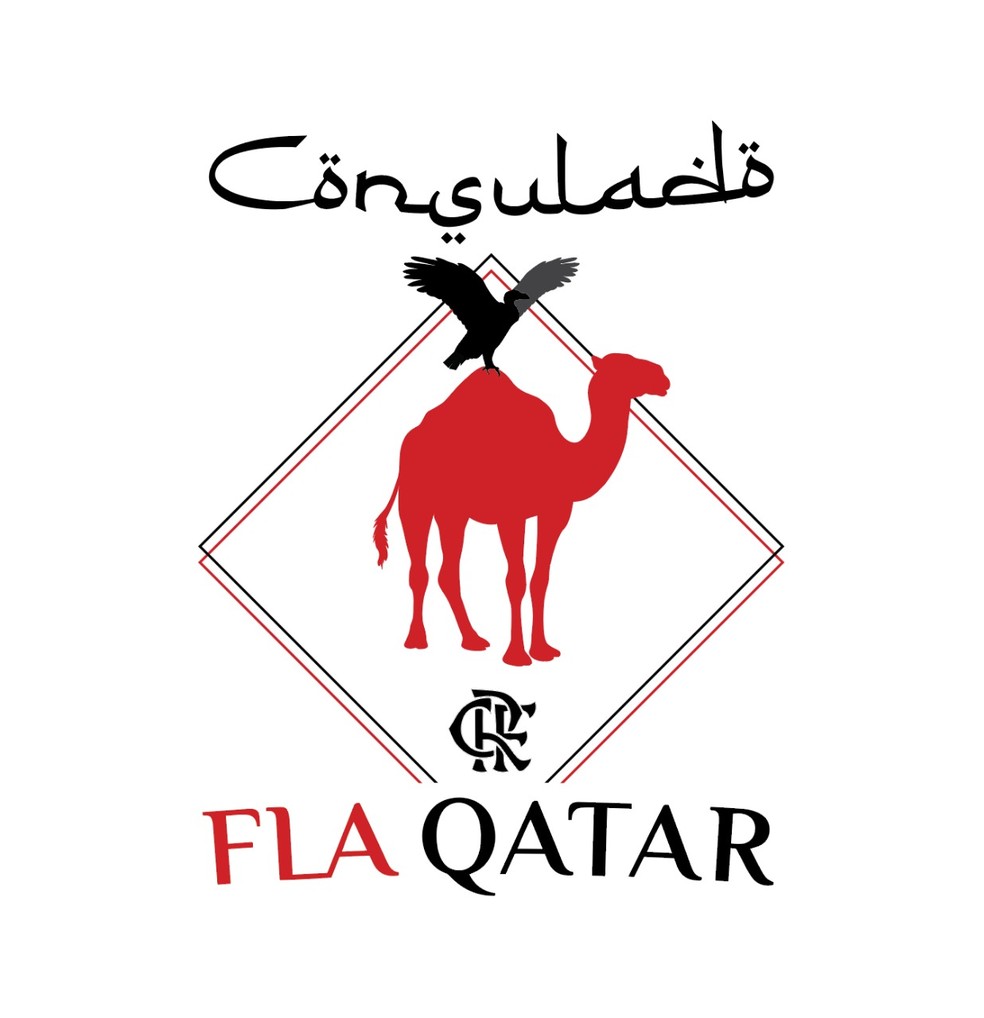 Logo da Fla Qatar com urubu e camelo foi feito pelo torcedor João Pedro — Foto: Arquivo pessoal
