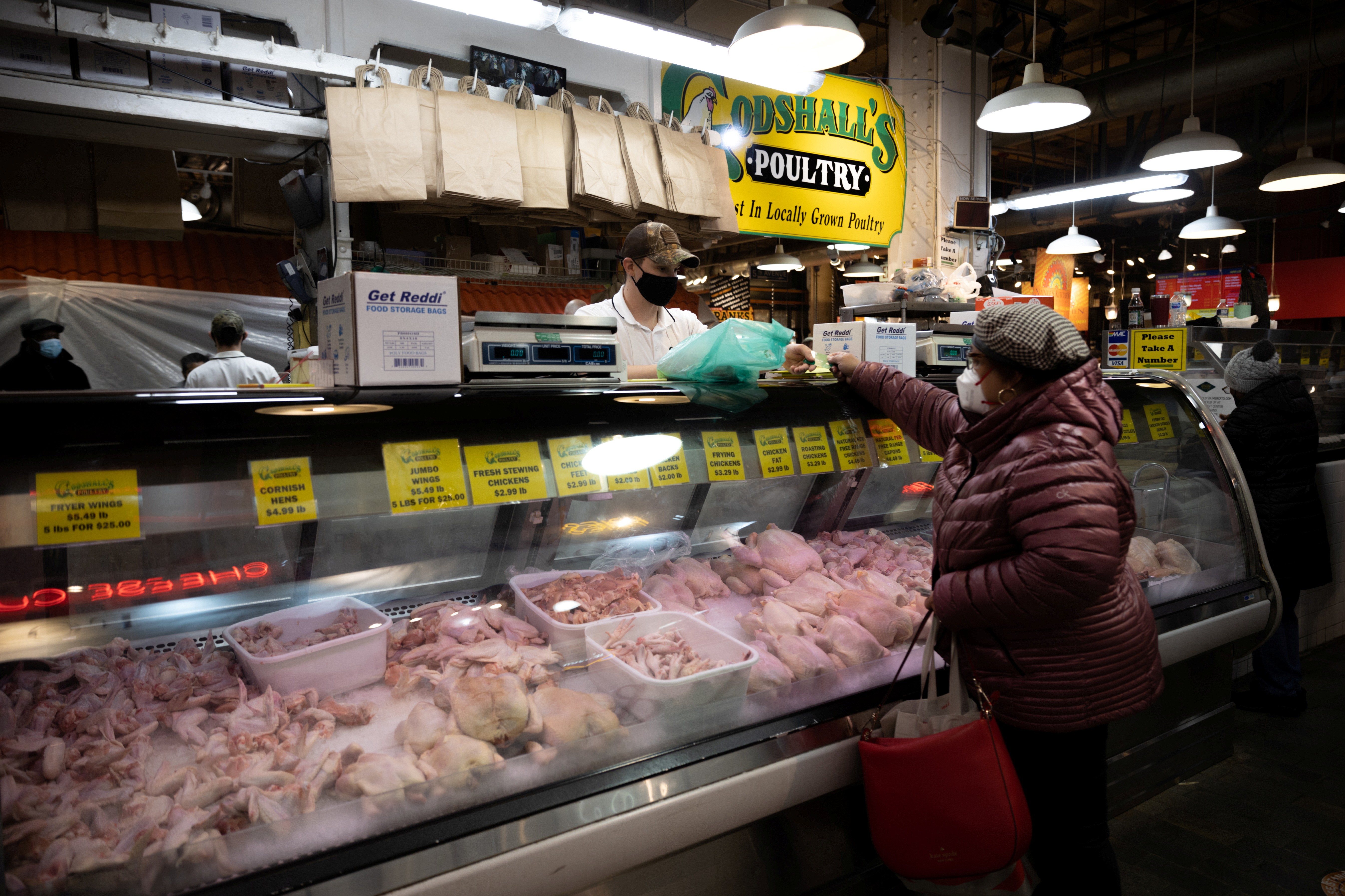 Mercado de carnes na Filadélfia, nos EUA  (Foto: REUTERS/Hannah Beier)