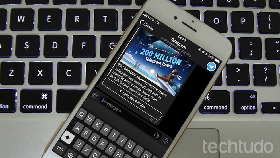 Telegram para iPhone ganha modo noturno automático; saiba como configurar — Foto: Reprodução/Helito Beggiora