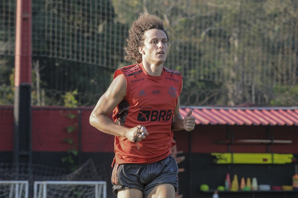 David Luiz no treino do Flamengo &mdash; Foto: Marcelo Cortes/Flamengo