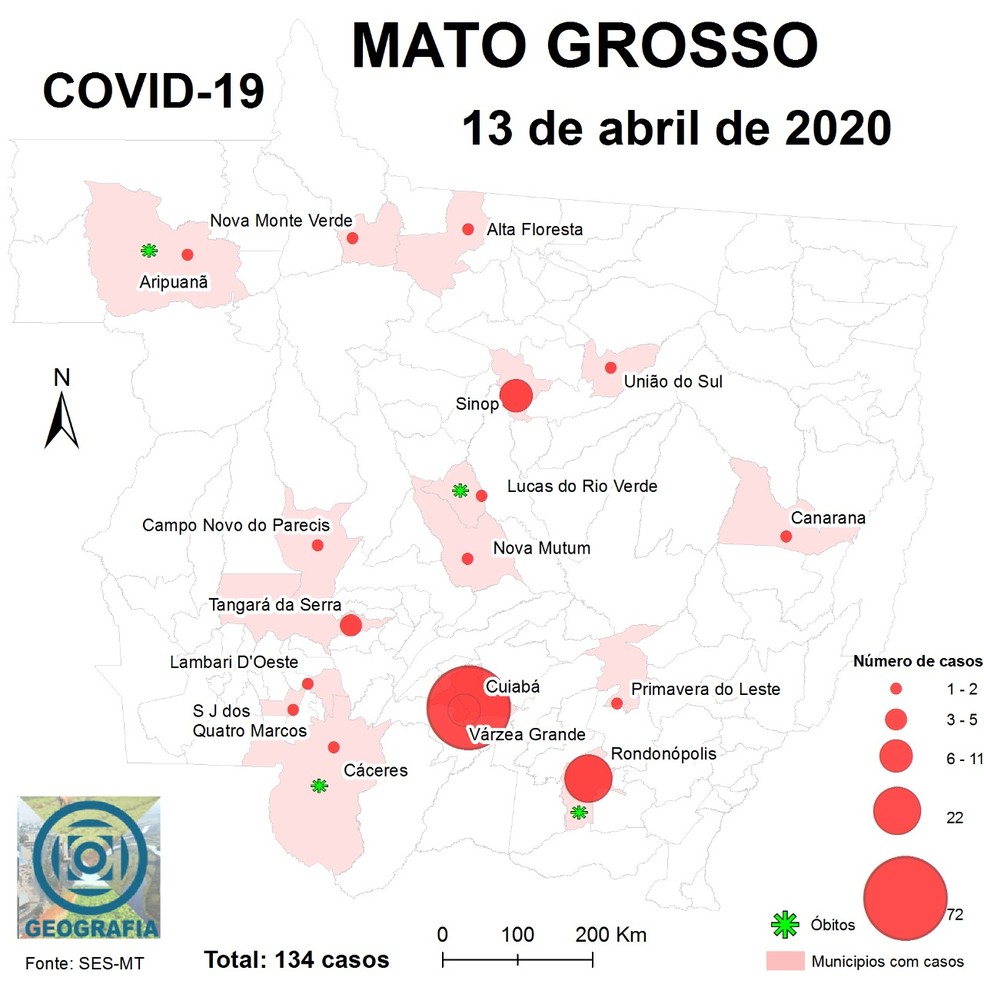 Cuiabá concentra o maior número de casos de coronavírus — Foto: Divulgação