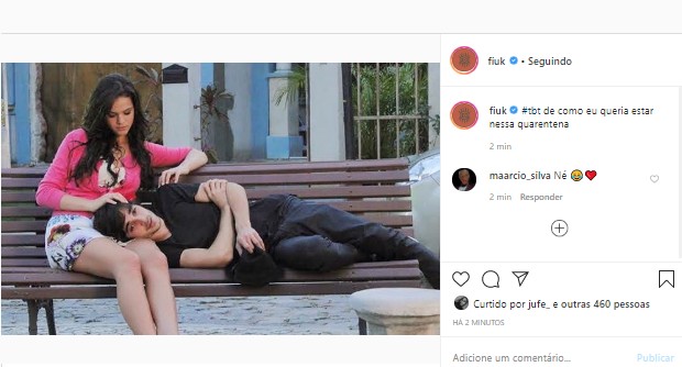 Fiuk e Bruna Marquezine em cena de Aquele Beijo (Foto: Reprodução/Instagram)