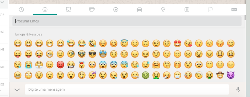 Novos emojis no WhatsApp Web (Foto: Melissa Cruz Cossetti / TechTudo)