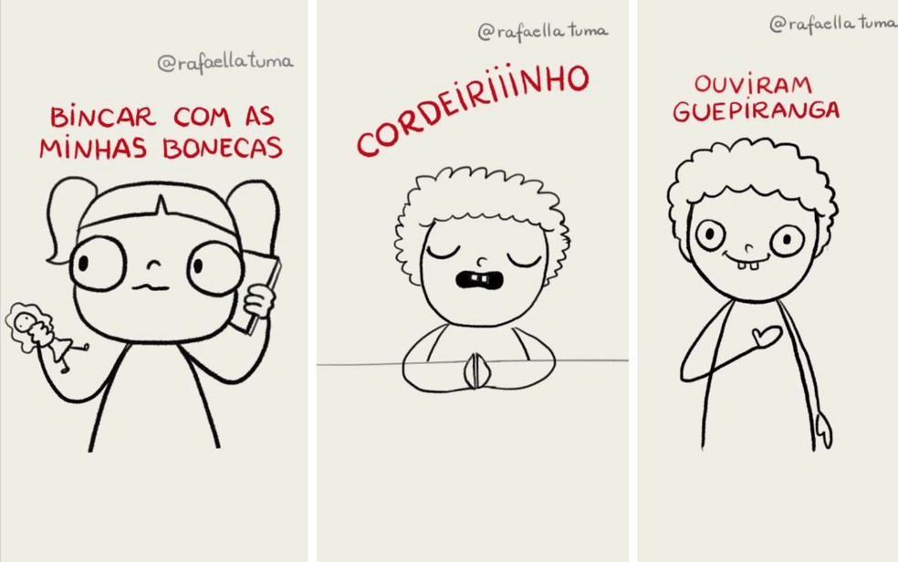 Ilustrações de Rafaella Tuma, de Ribeirão Preto, SP, viralizaram nas redes sociais  — Foto: Reprodução/Instagram @rafaellatuma