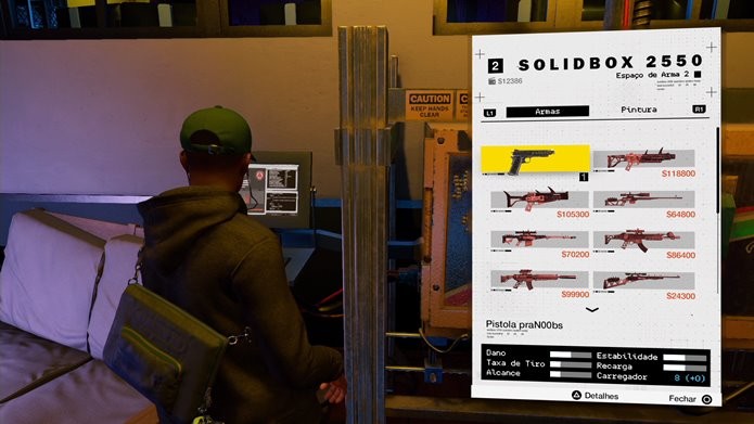 Armas especializadas custam dinheiro, que deve ser obtido no mundo de Watch Dogs 2 (Foto: Reprodução/Felipe Demartini)