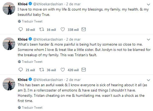 Khloé Kardashian refuta explicações de Jordyn Woods (Foto: Reprodução / Twitter)