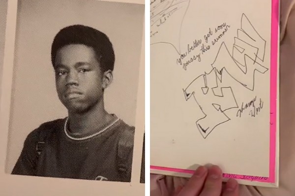 Kanye West em anuário do ensino médio (Foto: Reprodução/TikTok)