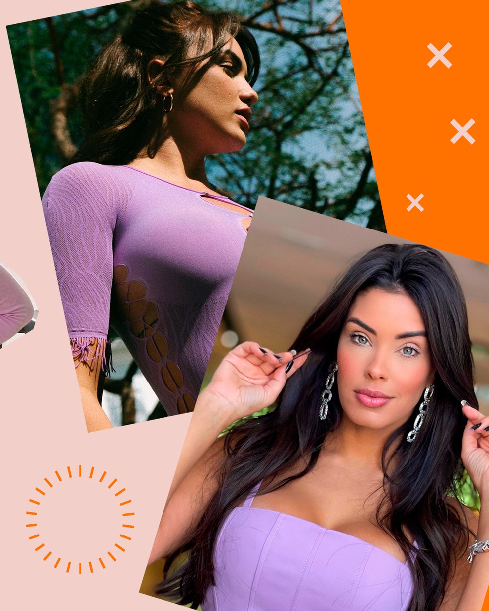 Lavanda &eacute; tend&ecirc;ncia: veja os looks das famosas e inspire-se &mdash; Foto: Arte Fernanda Garrafiel