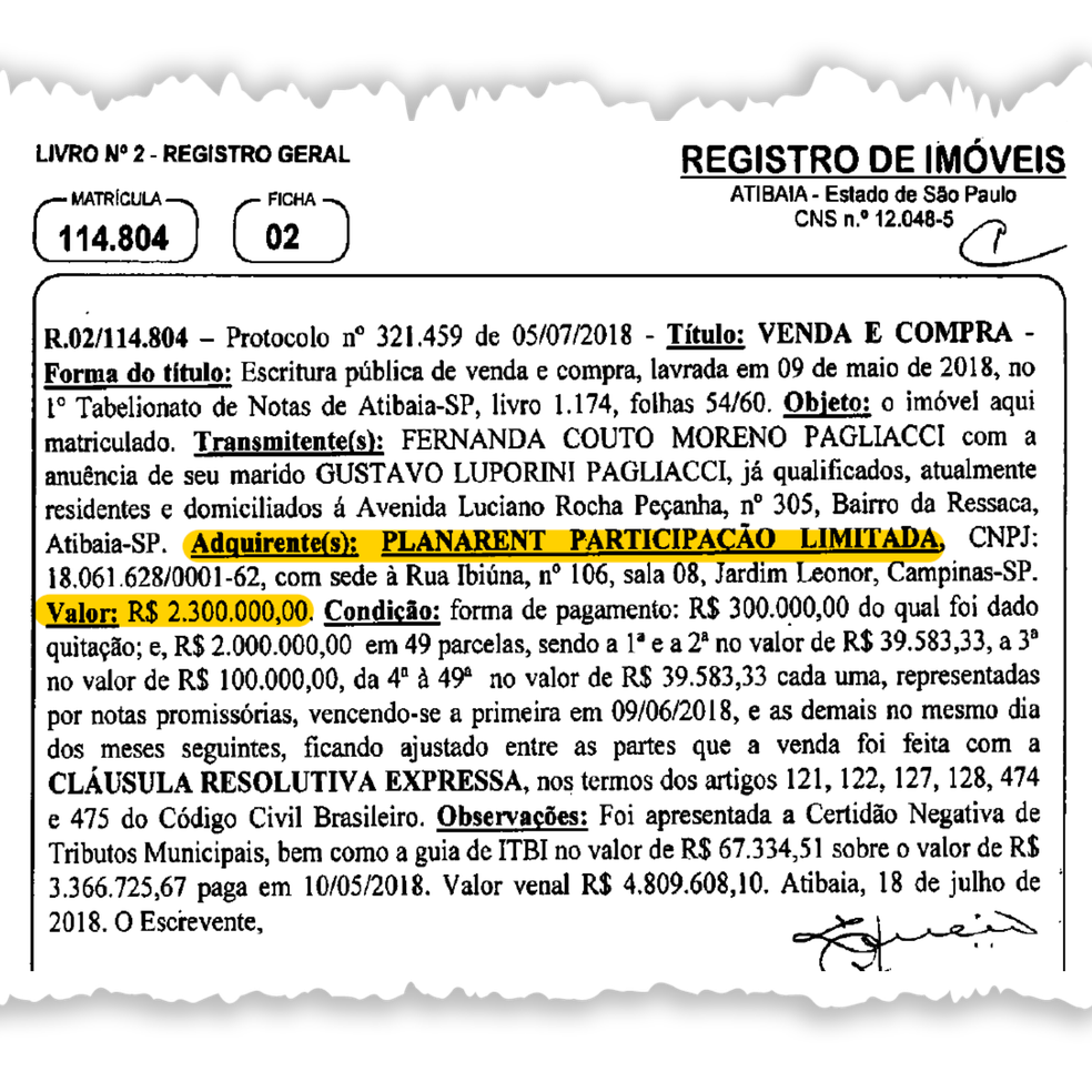 Primeiro terreno em Atibaia foi comprado por família Chedid antes de negociação com Red Bull — Foto: Reprodução