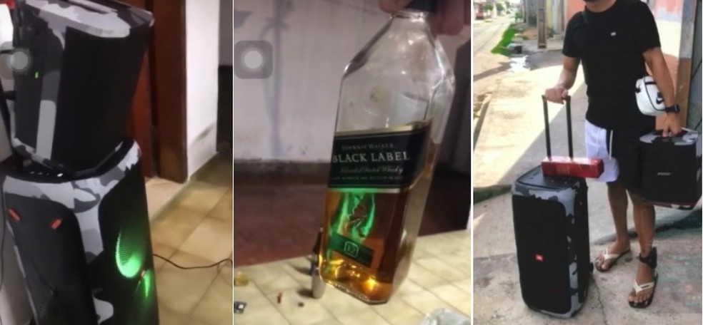 'Rei da ostentação' é preso após ostentar bebidas roubadas nas redes sociais — Foto: Reprodução/ Redes sociais