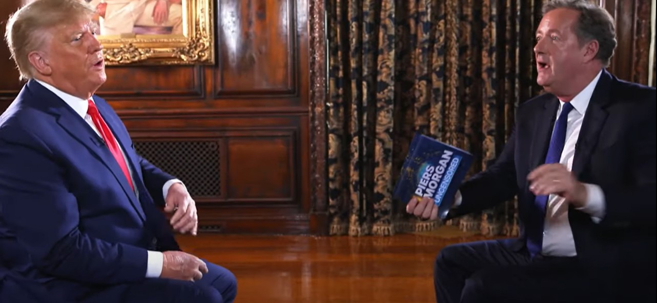 Donald Trump sendo entrevistado por Piers Morgan em 2022 (Foto: Reprodução / YouTube)