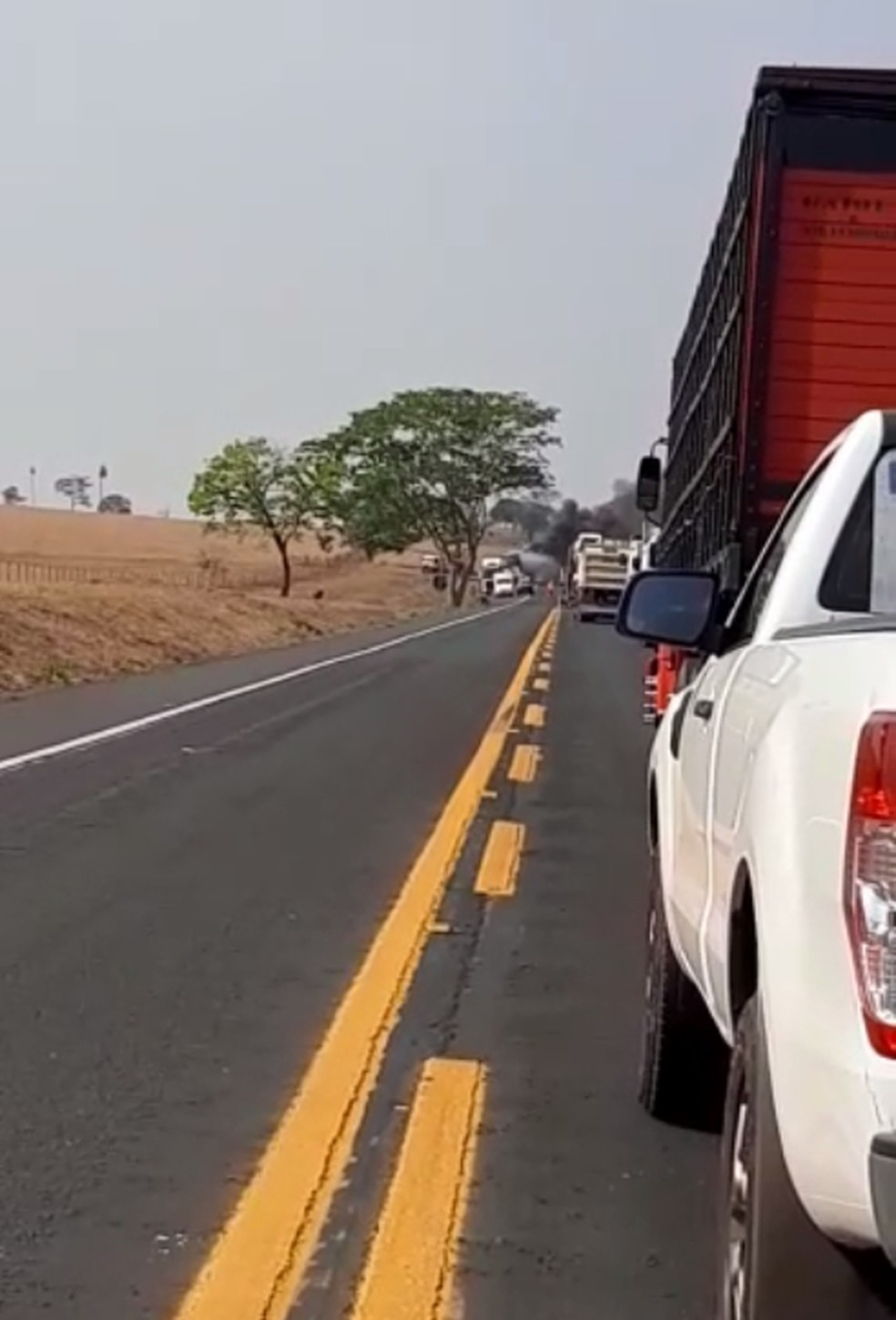 Congestionamento chegou a cinco quilômetros em rodovia de Icém — Foto: Arquivo Pessoal 