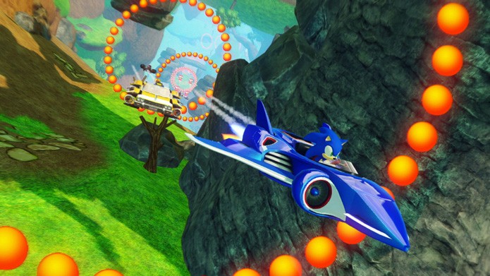 O ouriço mais rápido dos games vira piloto em Sonic and All Stars Racing Transformed (Foto: Divulgação/SEGA)