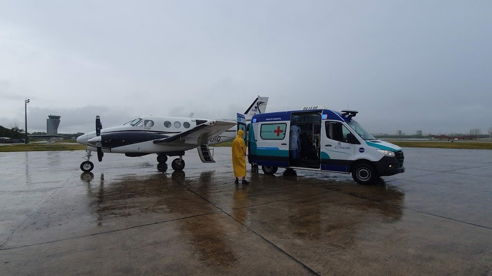 Voo particular transportou paciente de Rondônia até o Aeroporto de Vitória — Foto: Helio Filho/Secom ES