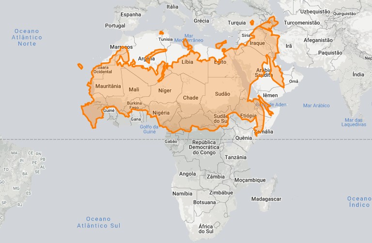 A Rússia em comparação com o norte da África (Foto: Reprodução)