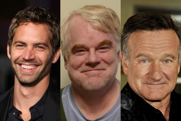 Paul Walker, Phillip Seymour Hoffman e Robin Williams (Foto: Getty Images)