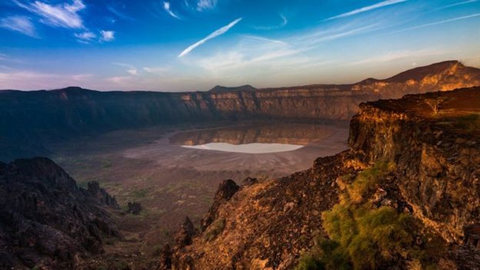 Cratera vulcânica de Al Wahbah — Foto: GETTY IMAGES