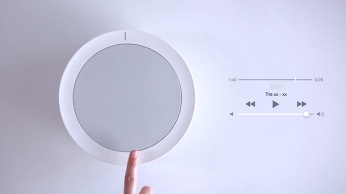 Controle de música é feito com superfície touch (Foto: Reprodução/Kickstarter)
