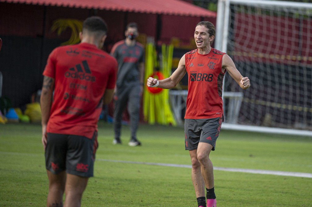 Filipe Luis Flamengo — Foto: Alexandre Vidal / Flamengo
