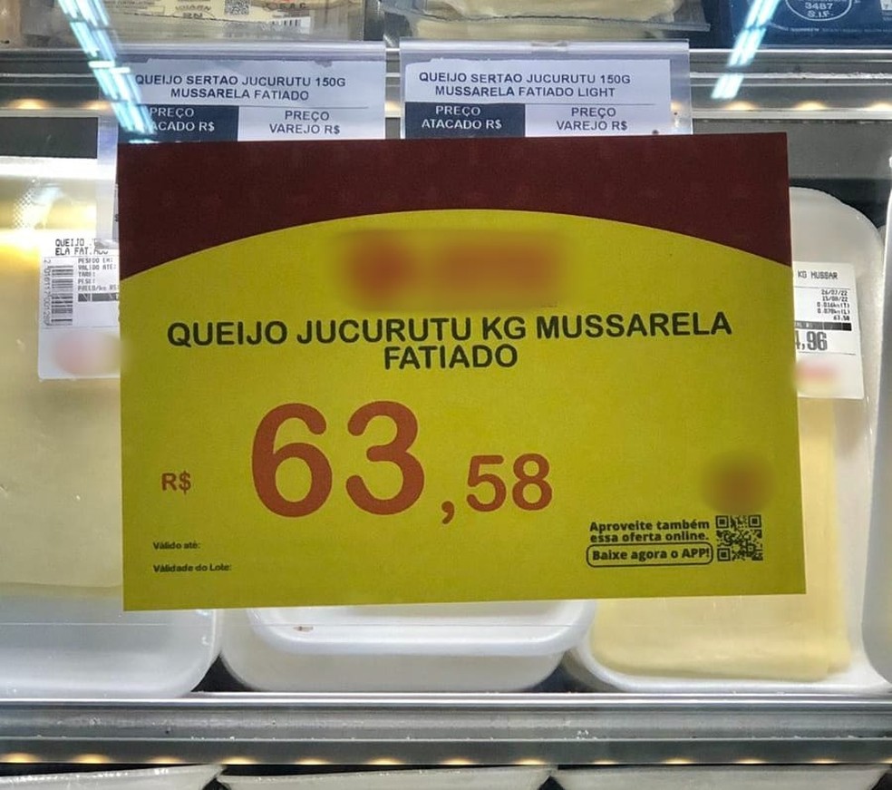 Preço do queijo registrado por consumidora em Mossoró, RN. — Foto: Ana Cláudia Barbalho