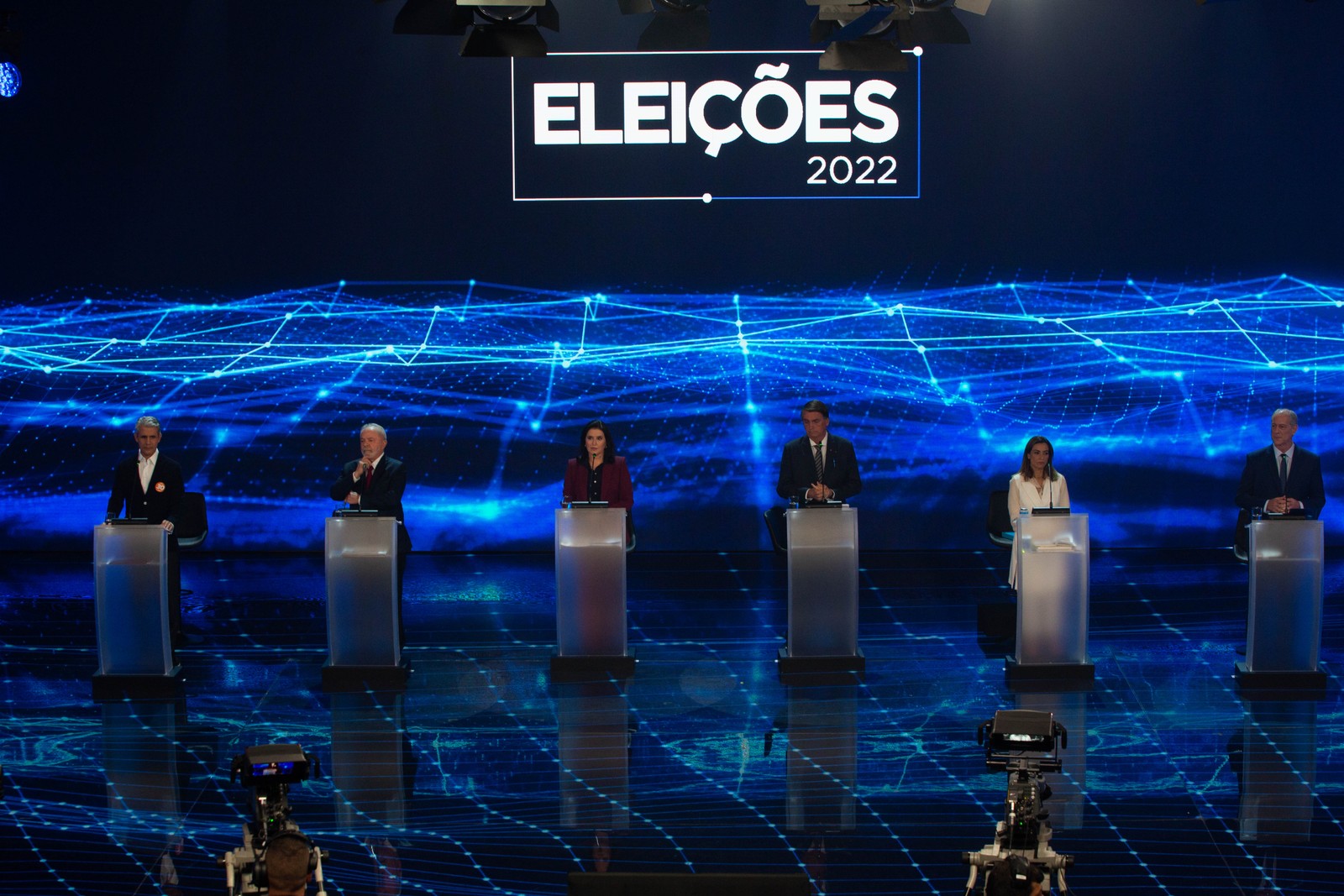 Presidenciáveis em debate Band  — Foto: Reprodução Band 