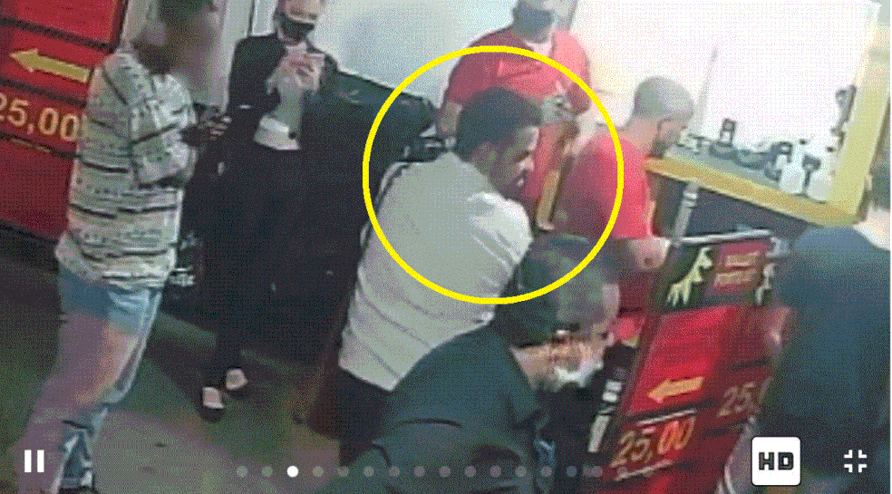 No detalhe: José Maria aparece em bar na Zona Oeste de São Paulo momentos antes de atropelar e matar Marina Harkot — Foto: Reprodução/Câmera de segurança