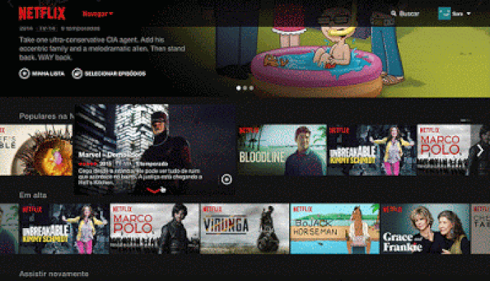 Netflix ganha nova interface com visual m?vel (Foto: Reprodu??o/Netflix)
