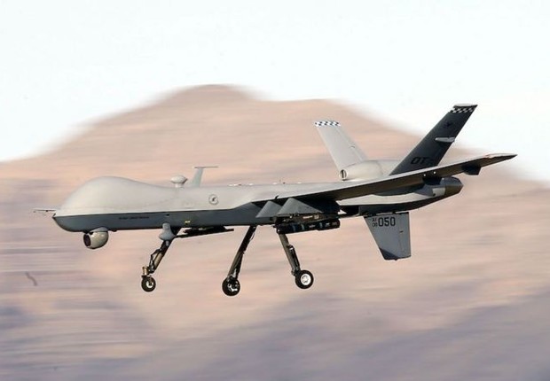 Drone americano MQ-9 Reaper em missão de treinamento (Foto: Getty Images via BBC News)