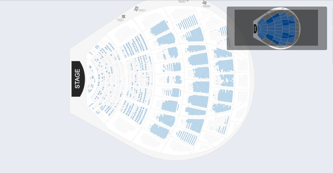 Mapa de assentor do Hollywood Bowl para o show de Kanye West intitulado 