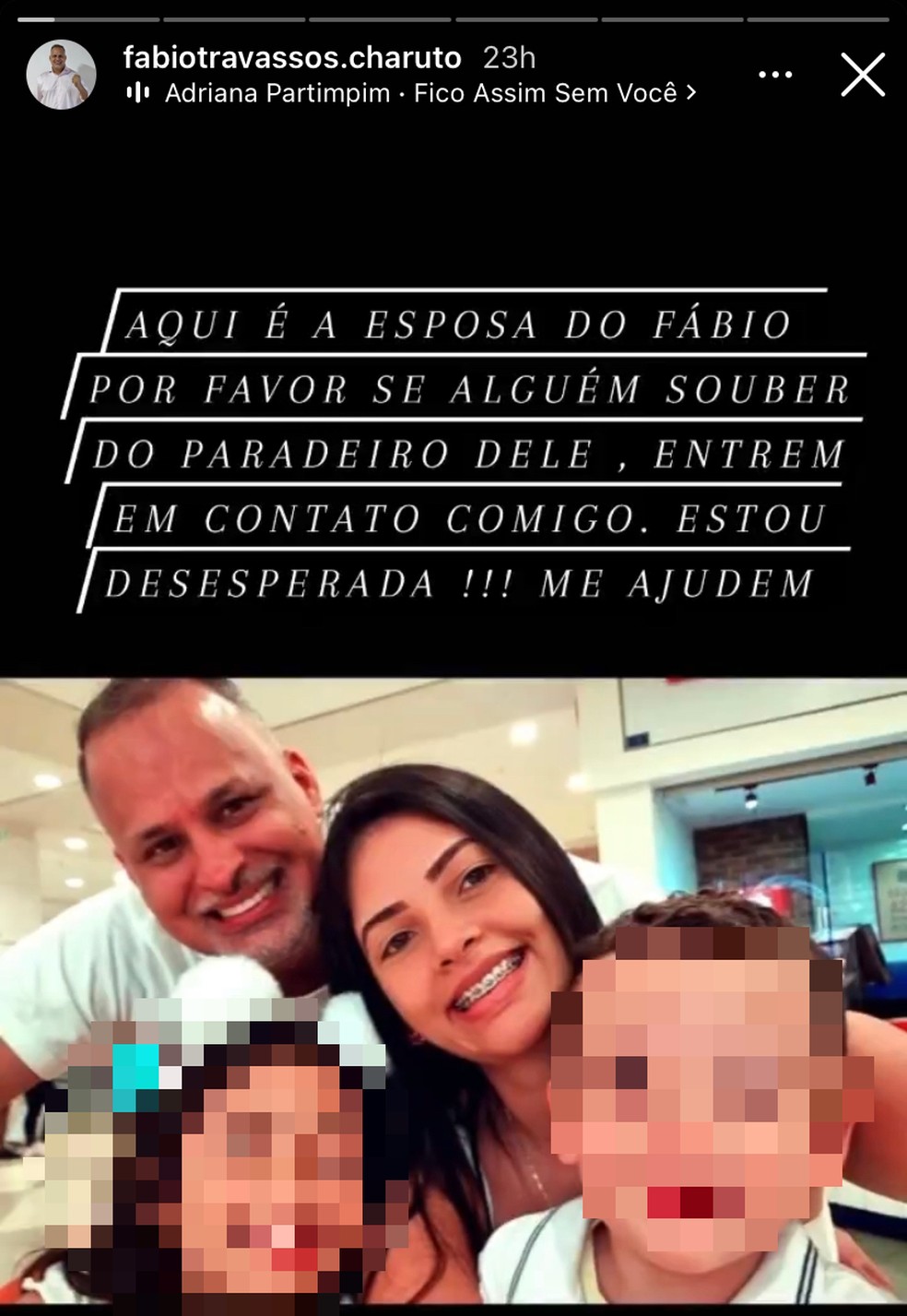 Esposa de ex-candidato a deputado do Rio baleado e levado em porta-malas faz apelo: 'estou desesperada' &mdash; Foto: Reprodu&ccedil;&atilde;o